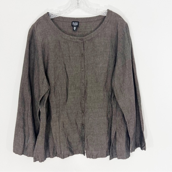 Eileen Fisher Tops - Eileen Fisher Linen Blend Buttondown Shirt Size 1X